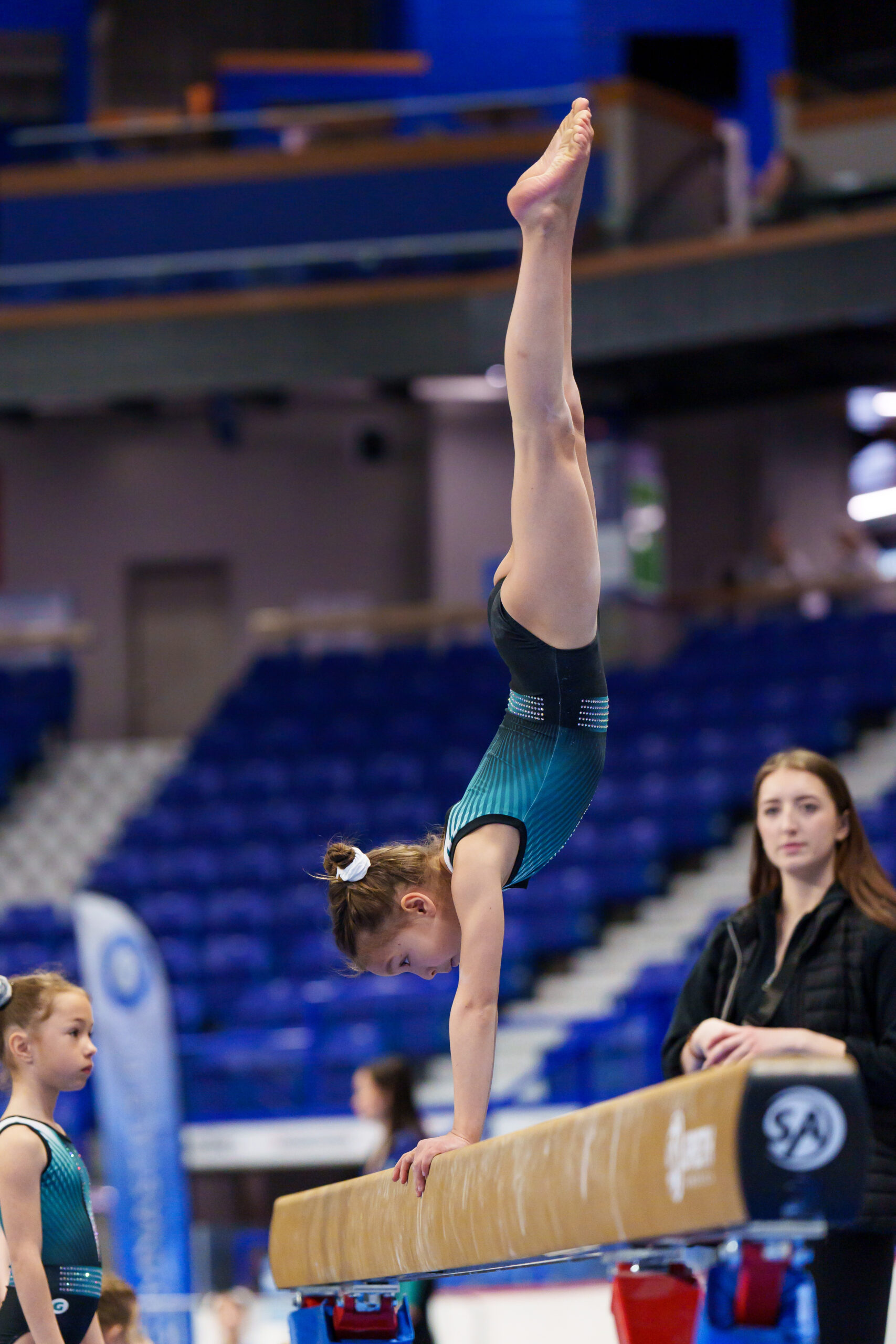LANGLEY, BC - 2023 Compulsory Gymnastics BC Championships at Langley Events Centre in Langley, BC on April 22, 2023. (Photo by Zhengmu Wang)